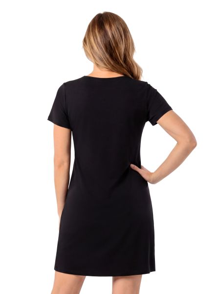Schwarzes Nachthemd mit Spitze – Damaris schwarz - 3