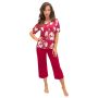Burgunderroter Damenpyjama aus Viskose – Brigitte 3/4 - 3