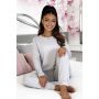 Grauer Damenpyjama mit langen Ärmeln – Home Long grau - 2