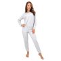 Grauer Damenpyjama mit langen Ärmeln – Home Long grau - 4