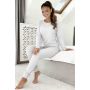 Grauer Damenpyjama mit langen Ärmeln – Home Long grau - 3