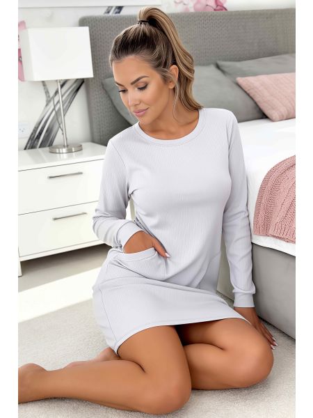 Damen-Nachthemd – Home, grau