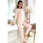 Beige Damen-Pyjama aus Baumwolle – Home Long, beige - 2