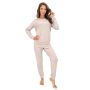 Beige Damen-Pyjama aus Baumwolle – Home Long, beige - 4