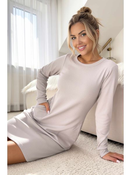 Beiges Damen-Nachthemd – Home beige