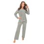 Elegante grüne Pyjamas mit Spitze – Ramona Long, olivgrün - 3