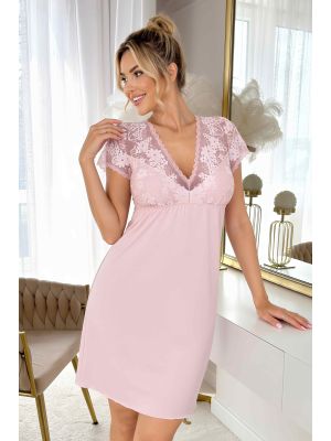 Nachthemd mit Spitze – Ramona, puderrosa
