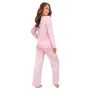 Rosa Viskose-Pyjama mit Spitze – Ramona Long, zartrosa - 4