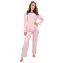 Rosa Viskose-Pyjama mit Spitze – Ramona Long, zartrosa - 3