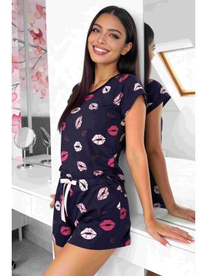 Damen-Pyjama aus Baumwolle – Kiss Short