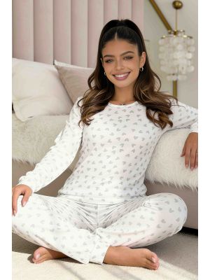 Damenpyjama mit Herzchen – Love long