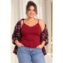106 burgunderrotes Plus-Size-T-Shirt - 2