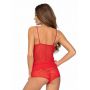 Sexy Nachthemd-Set mit Boxershorts - Ana rot - 3