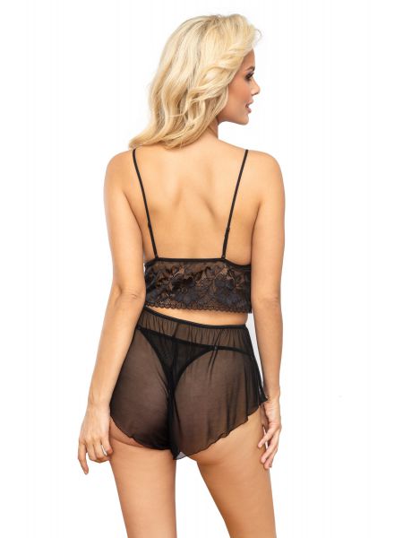 Dessous-Set Spitzen-Top und Tanga - Natalie schwarz - 2