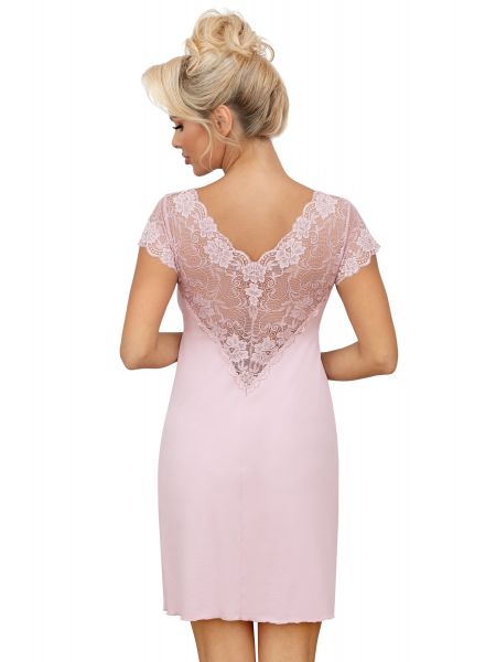 Elegantes Nachthemd mit Spitze – Ismena in Puderrosa - 2