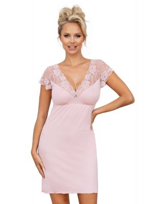 Elegantes Nachthemd mit Spitze – Ismena in Puderrosa