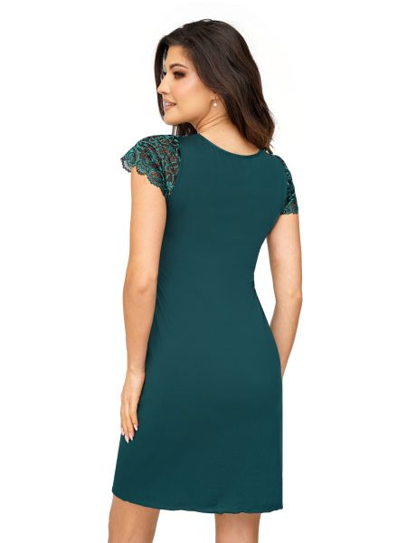 Elegantes Nachthemd mit Spitze – Melania, grün - 2