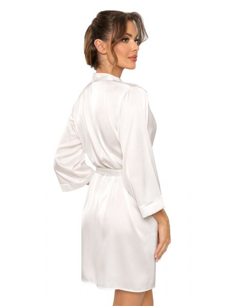 Satin-Bademantel für Damen – Mari, Ecru - 3
