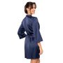 Satin-Bademantel mit Spitze – Mari, marineblau - 4