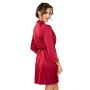 Satin-Bademantel mit Spitze – Mari, burgunderrot - 4