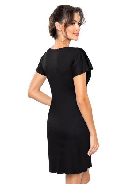Elegantes Nachthemd mit Ärmeln – Luiza, schwarz - 3