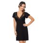 Elegantes Nachthemd mit Ärmeln – Luiza, schwarz - 3